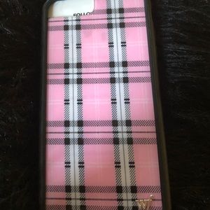 wildflower iPhone 6,7,8 plus pink plaid case